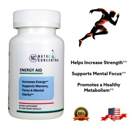 NutriConcentra D-Glucuronolactone, Spirulin, Vitamin B1, B6, B12, B9, Biomedical Formula. ATP