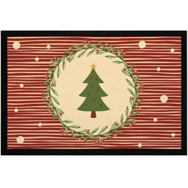 MoonWorks® Doormat Christmas Tree Welcome to Advent Non-Slip and Washable Black 60 x 40 cm
