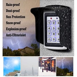 HENA HERNAS Premium Rainproof Cover for RFID Keypad Reader, Doorbell Cover, Access Control Protector, Using for Wireless Doorbell, Black, HERNAS-FYG