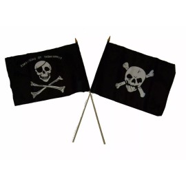 Trade Winds 12x18 12"x18" Wholesale Combo Pirate Commitment & Crossbones Stick Flag