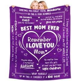 Birthday Gifts for Mom, Gifts Basket for Mom from Daughter Son,Mothers Day Relaxing Spa Set with Luxury Flannel Purple Blanket,Self Care Get Well Soon Gifts, Great Birthday Mother's Day Gift Ideas