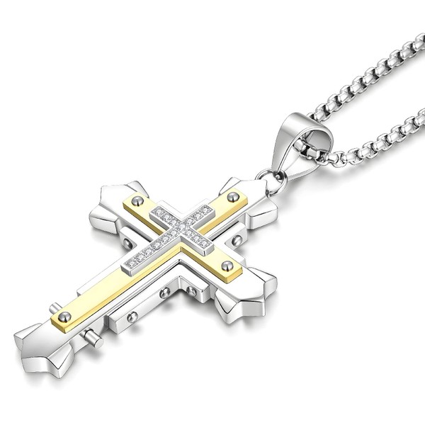 JUNOVUROS 20 to 28 Inches Rolo&Byzantine Chain 316L Stainless Steel