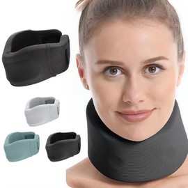 Neck Brace for Neck Pain & Support Adjustable Neck Support Brace for Sleeping Foam Support Relieves Neck Pain and Spine Pressure(Black)