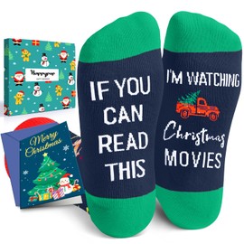 HAPPYPOP Christmas Socks for Men, Christmas Movie Socks Holiday Socks Women Teens, Stocking Stuffers Santa Gifts Christmas Gifts