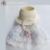 4-Piece Pastel Rose Lace Dress for 5.9-6.7"(15-17cm) Dolls,Includes Dress,Straw Hat,Rhinestone