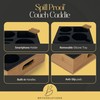 Couch Cup Holder Tray| Carry Handles| Bamboo Wood Couch Console|