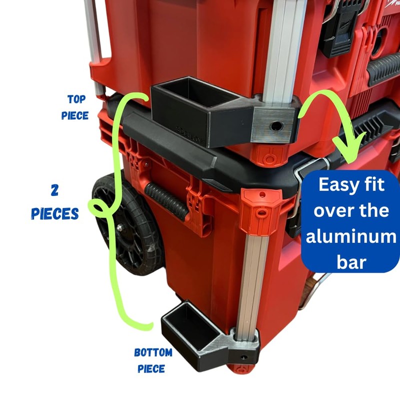 Level Holder Compatible with Milwaukee Packout by 3Dbility (Right Side