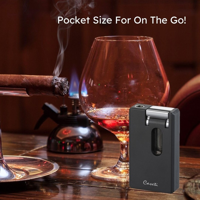 Caseti Urban Single Torch Flame Lighter, Built in Cutter, Built