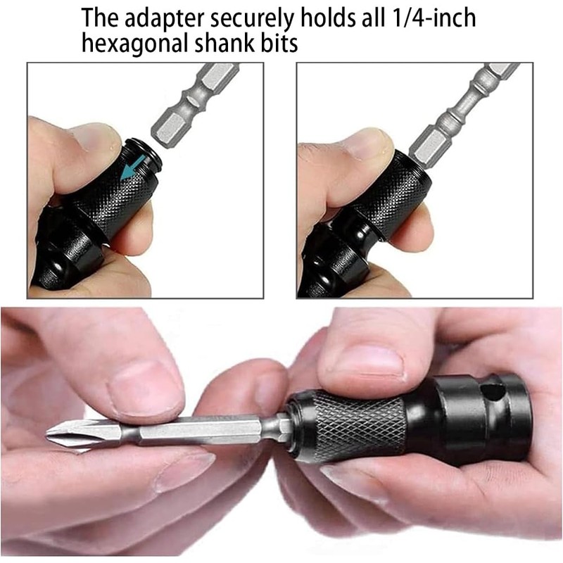 Pack of 2 Impact Wrench Bit Adapter, 1/2 Inch Square