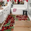 2-Piece Christmas Kitchen Mat Set with Non-Slip Washable Polyester, Truck