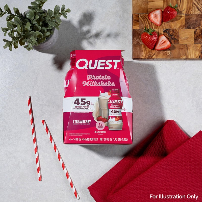 Quest Nutrition Strawberry Protein Shake, 45g Protein, 2g Sugar, 4g