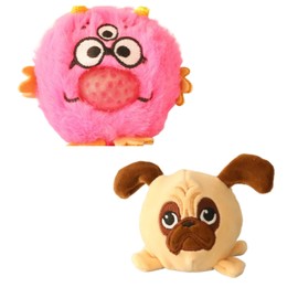 Animal plush balls Squish Ball toys stress decompression squeeze plush figure Sensory Fidget toys Dog Monster Shark Panda gift (Monster & Dog)