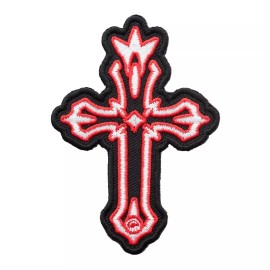 PatchStop - World's Largest Patch Store Red White & Black Tribal Cross Patch, Religious Cross Patches