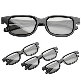 Apkpesterml 4Pcs 3D Glasses for Cinema, Black Universal 3D Glasses Passive 3D Glasses 3D TV Glasses 3D Sunglasses for Childrens Adults Home Cinema Theater TV Game 3d Print Magazines Comic Books Anaglyph Photos