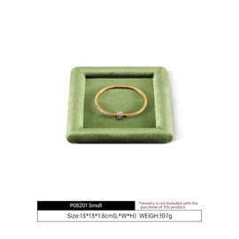 Dansmiy Restorative Velvet Ring Earring Bracelet Necklace Display Tray for Jewelry Shop Sale Collar Bracelet Earring Jewelry Display Board (Olive Green)