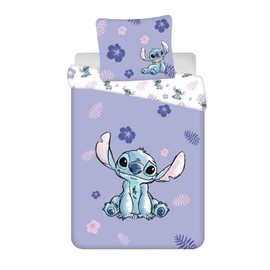 Jerry Fabrics Lilo and Stitch Reversible Bedlinen - Duvet Cover 160 x 200cm and Pillowcase 70 x 80cm - 100% Cotton