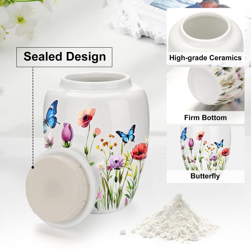 4.33 Inches Small Cremation Urn for Human Ashes Ceramic Decorative