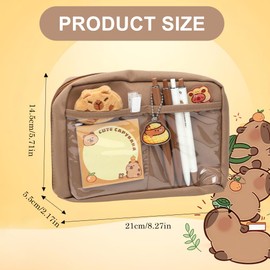 DASIAUTOEM Capybara Stationery Set, Large Pencil Case for Children, Cute Capybara Pencil Case with Pens, Clips, Sticker Accessories for Students, Stationery Supplies
