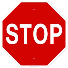 Stop Sign, Street Stop Sign, 24x24 Inches, Rust Free .040 Aluminum, Fade Resistant, Easy Mounting, Indoor/Outdoor Use, Made in USA by Sigo Signs