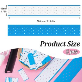 Hzopcw 5 Sheets Double Sided Wig Tape with Hole, Waterproof Lace Wigs Tape for Men & Women, Breathable Toupee Glue Strips for Hair Extensions