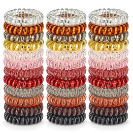 20 Pcs Spiral Hair Ties, No Crease Coil Hair Ties, Phone Cord Hair Ties for Thick Hair - Women Ponytail Holder Elastics