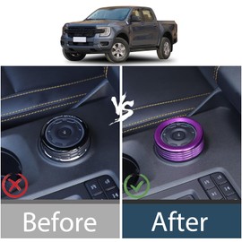 Lcojicep Car Driving Mode Knob Ring Trim Cover Compatible Ford Ranger 2023 2024 Aluminum Gear Panel Driving Mode Select Switch Knob Cover Decorative Accessories (Purple)