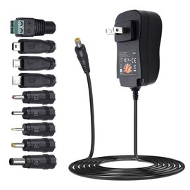 POWSEED 36W 3-12 Volt 3 Amp Universal AC Adapter with 9 Tips incl USB C 3V 4.5V 5V 6V 7.5V 9V 12V 3A 2A 1A Multi Voltage DC Power Supply Charger for Routers LED Strip Lights Security Camera
