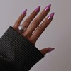 Mirror Metal Purple Almond Shaped Chrome Glazed Medium Almond Nails