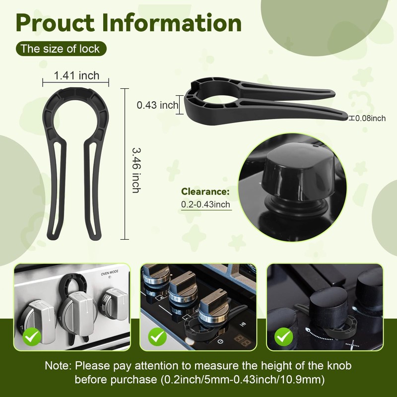 Gas Stove Knob Locks, 5 Pack Stove Knob Locks for