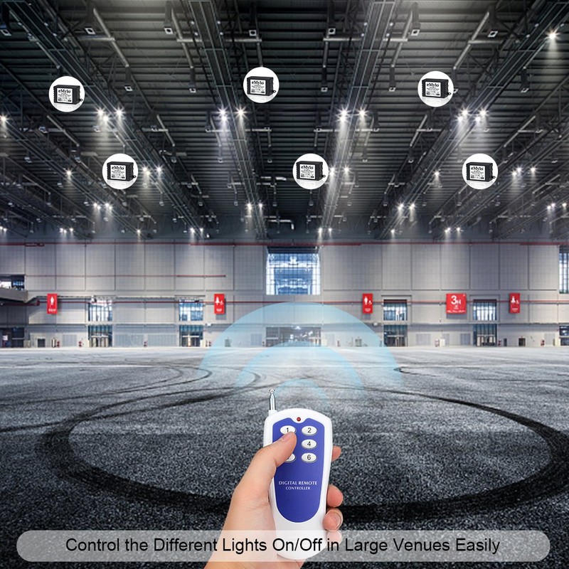 eMylo AC 220V-230V-240V 1000W 6 x 1 Channel 433MHZ RF