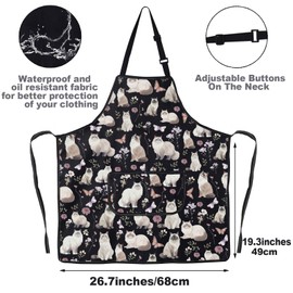 JNIAP Ragdoll Cat Kitchen Apron Ragdoll Cat Lover Gifts Ragdoll Cat Mom Apron Ragdoll Cat Kitchen Gifts Ragdoll Cat Merch (white cat ap)