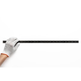 PEC Tools 401-024EZ, 24 Inch Flexible Ruler, 4R (8ths, 16ths 32nds, 64ths),Made in US, Stainless Steel, Black Chrome