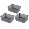 Afromy 3 Pack Plastic Kitchen Storage Baskets, Rectangle Basket Set