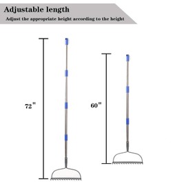 FLY HAWK 72inch Bow Rake Heavy Duty，for lawns Raker to Gather Fallen Leaves, Weeds，Strong Hold When Working – Rust-Free