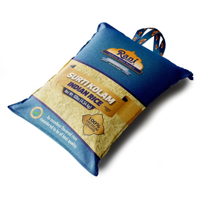 Rani Surti Kolam Indian Rice 160oz (10lbs) 4.54kg Cloth Bag