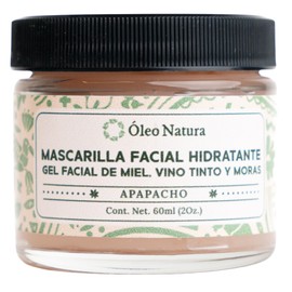 Mascarilla Hidratante Facial con Vino Tinto, Miel y Moras  Gel Antioxidante con AHA Naturales  Ilumina, Suaviza e Hidrata  Todo Tipo de Piel  60 ml   