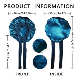 Satin Hair Bonnet for Women Sleeping - 2PCS Silk Bonnet for Sleeping Curly Hair, Soft Breathable Satin Bonnet Sleep Cap with Tie Band Hair Wrap Cap for Sleeping