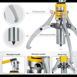 NEWTRY 5 Ton Hydraulic Gear Puller Kit, Wheel Bearing Pulling Separator, 3 Jaw Puller, Vertically & Horizontally, w/Case, Heavy Duty Mechanical Repair