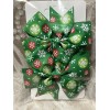 Jolly Bow Green Snowflakes Ornament Christmas Hair Bow Clip Grosgrain