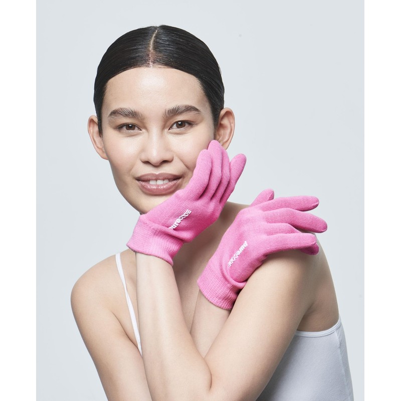 PURECODE Moisturizing Gel Gloves for Dry Skin, S-M (Pink)