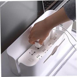 Gatuida Cord Management Box Capacity Cable Organizer Container for Desk Practical and Simple Design for Power Cords Data Cables Sockets for Home Office Living Room Bedroom