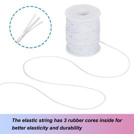 Tenn Well 1mm Elastic String, 100 Meters Elastic Beading Cord Stretchy String for Bracelets, Necklace, Jewelry Making and Crafts (White)