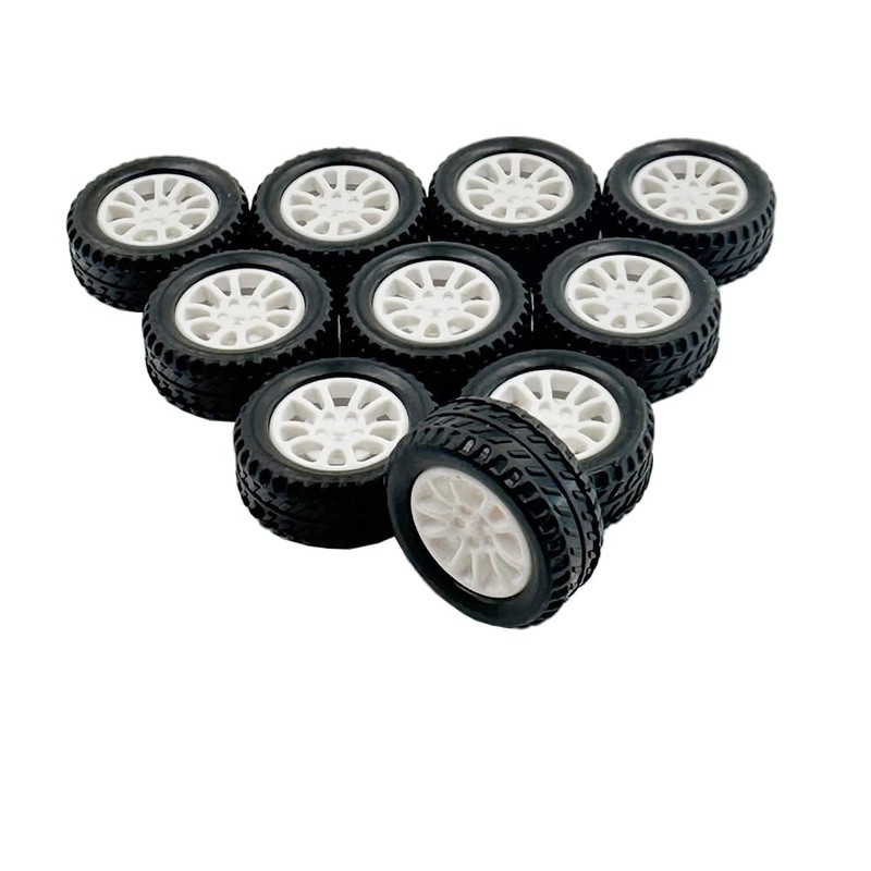 10pcs Toy Car Wheels 20mm Rubber Tire for DIY Model