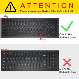 CaseBuy Keyboard Cover for Dell Precision 16 7670 7680 16", Dell Precision 7770 7780 17.3" Laptop Protector Skin -Black