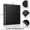 LETVPVOW Vintage Hardback 3 Ring Binder 1.5 Inch, Professional Leather