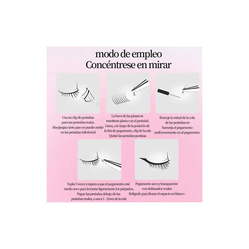 Kit de Extensiones de Pestañas Fairy Naturales con Pegamento y