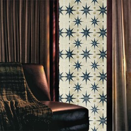 Grey Blue Star Boho Geometric Beige Modern Stained Glass Window Films Decorative Double-Side Privacy Film Self-Adhesive Static Clings for Living Room Bathroom Glass Windows Decor