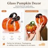 Hand Blown Glass Pumpkin Collectible Figurine Art Glass Pumpkin Paperweight