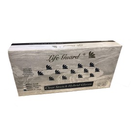 Golden Protective Services Outlet Life Guard Clear Stretch Hybrid Gloves, Disposable, Non-Latex, Ambidextrous, 200 Gloves Per Box, Size XL