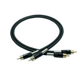 MOGAMI 2549 REAN NYS366BG RCA Audio Line Cable, Set of 2 (Black, 9.8 inches (25 cm)